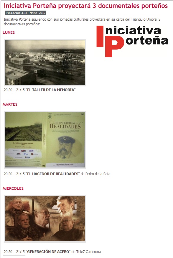 Programación de los documentales