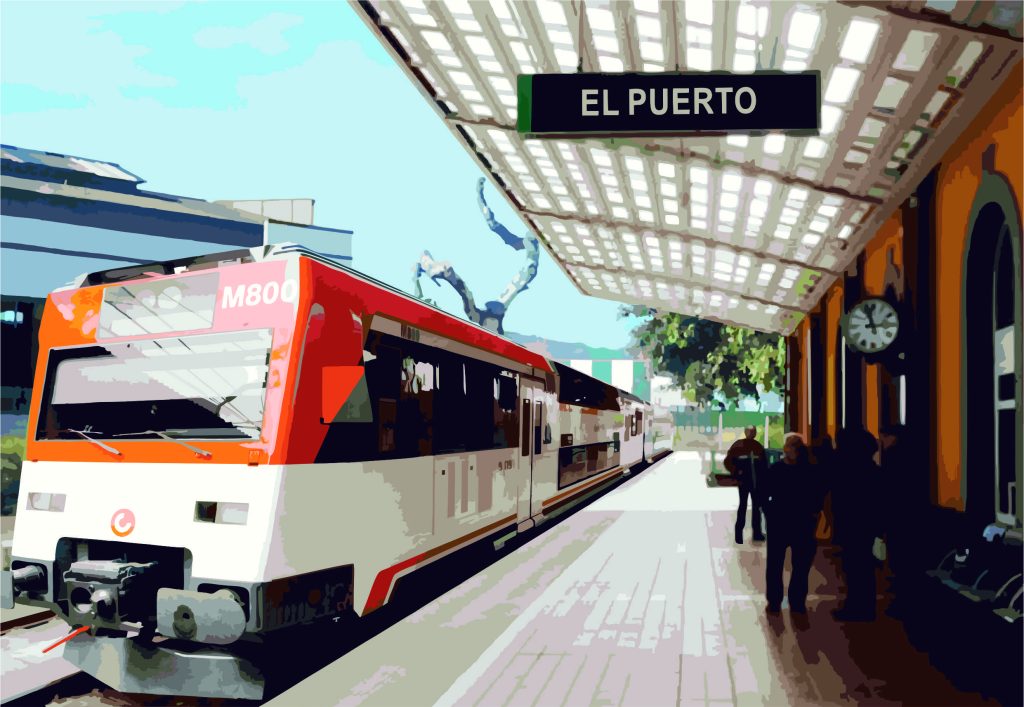 Recreación de la estación en El Puerto