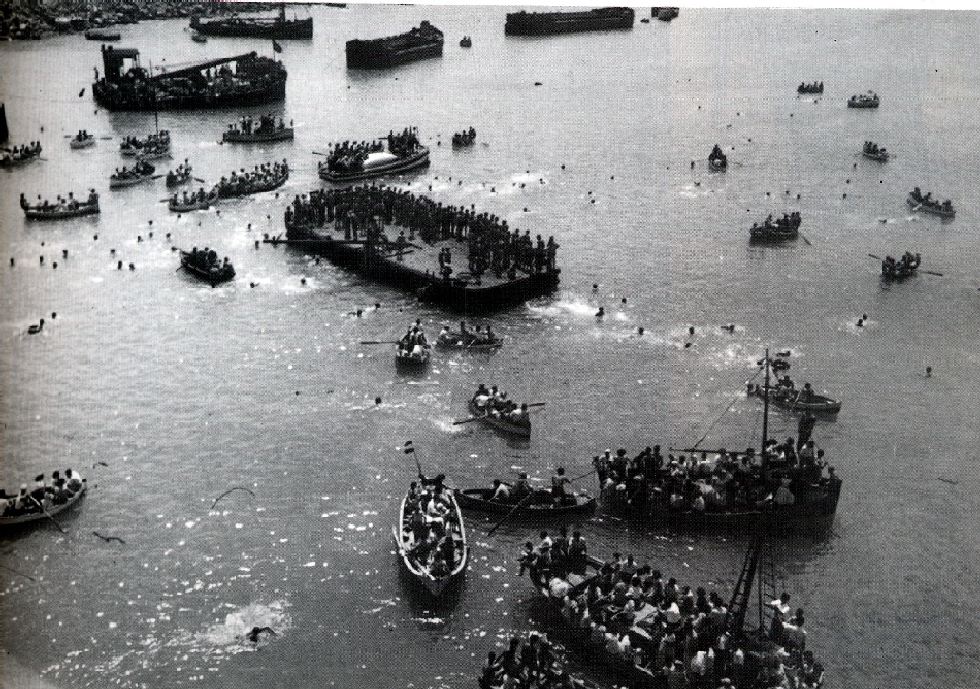 Celebración de cucañas en 1955